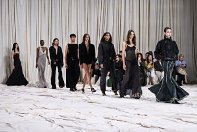 Models walking down the runway